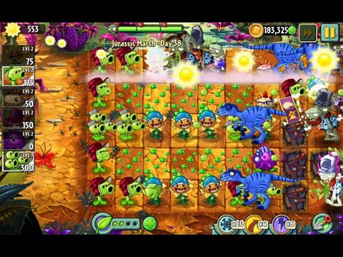 Plants vs Zombies 2 - Jurassic Marsh (Day 38 - 42 Final Boss)