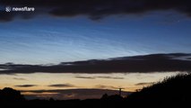 Cool time-lapse footage of noctilucent clouds over Northern Ireland