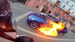 Une BMW M5 en flamme
