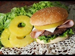 Receta de Hamburguesa Hawaiana / Cómo hacer Hamburguesa Hawaiana