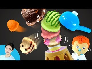 아이스크림 탑이 흔들흔들! 캐빈과 꼬마캐빈의 아슬아슬 아이스크림 쌓기 도전 l 캐리앤 플레이