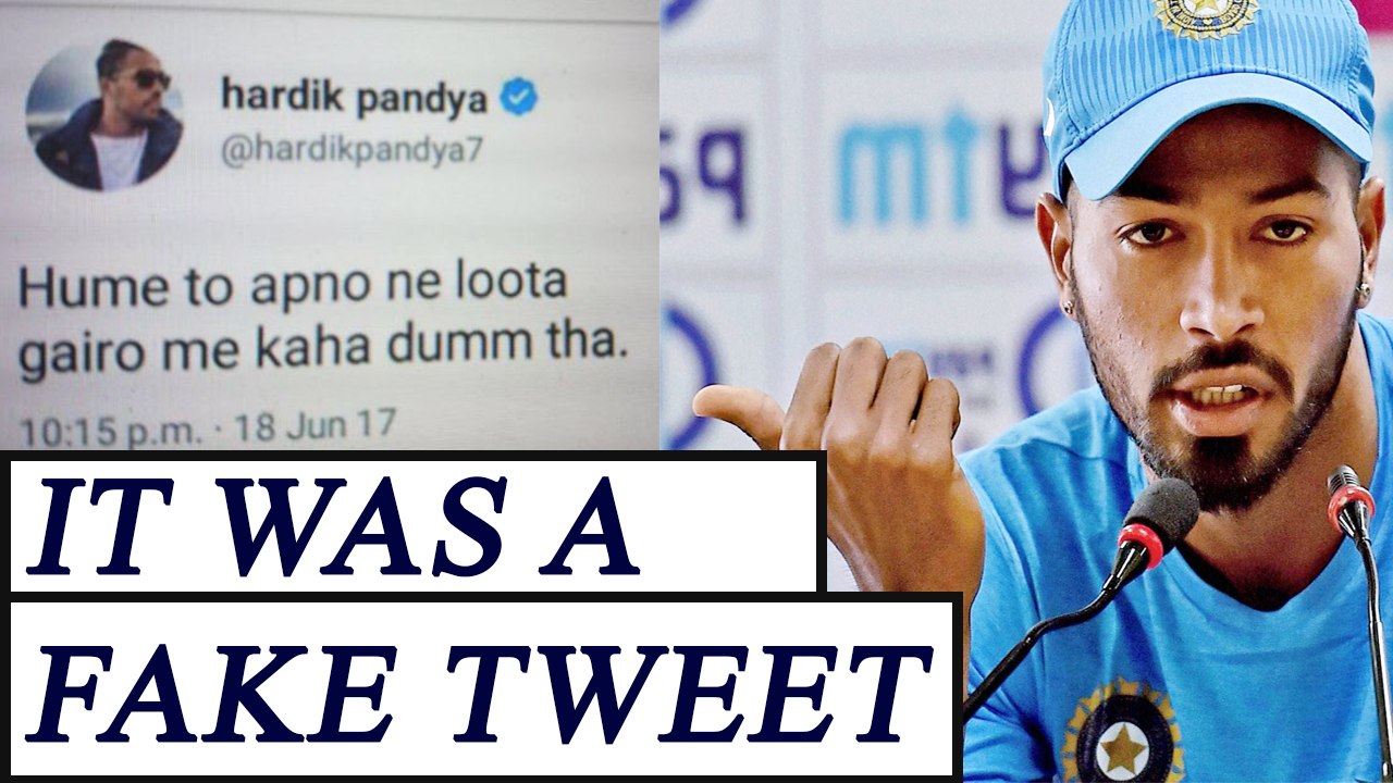 ICC Champions Trophy : Hardik Pandya calls twee...
