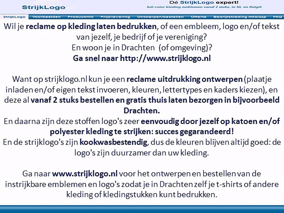 Reclame kleding bedrukken Drachten