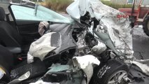 Tekirdağ Hurdaya Dönen Otomobilden Yaralı Kurtuldu