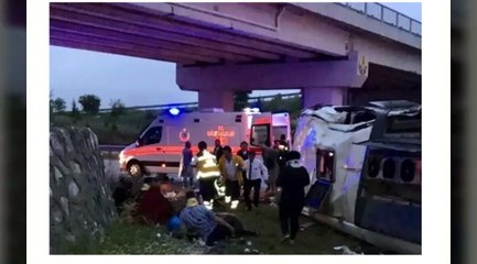 Çorumda Otobüs Köprüden Uçtu