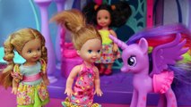 Frozen Elsa, Anna and Kids Go To Barbie Kelly Amusement Park Kiddie Coaster DisneyCarToys