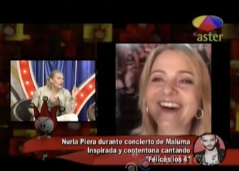 el Video de Nuria cantando y bailando Felices los 4