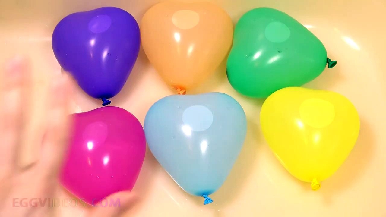 Water Heart Balloons collection Learn Colours Wet Balloon Finger Nursery Rhymes Finger