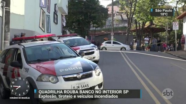 Bandidos explodem caixas eletrônicos e trocam tiros com policiais no interior de SP