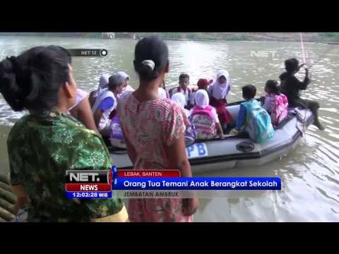 Jembatan Ambruk, Siswa di Banten Berjalan Kaki Tiga Kilometer ke Sekolah - NET12