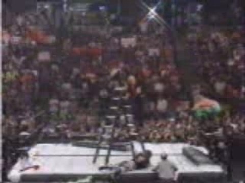 Edge Spears Jeff Hardy in ladder match
