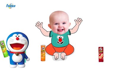 Bad Baby crying and learn colors-Colorful Pringles vs Doremo