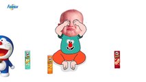 Bad Baby crying and learn colors-Colorful Pringles vs Doremon- Finger Fami