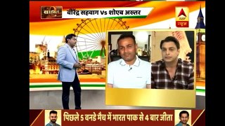 Shoaib Akhtar Mouth Breaking reply to Virender Sehwag on Indian Show - Sehwag in desperate situation - YouTube