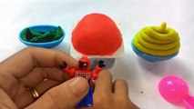 Play-Doh Ice Cream Cone Surprise Eggs _ Spiderman _ Toys Cars _ Lego _ Ki