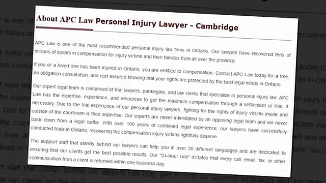 Personal Injury Lawyer Cambridge - APC Personal Injury Lawyer (519) 957-2044