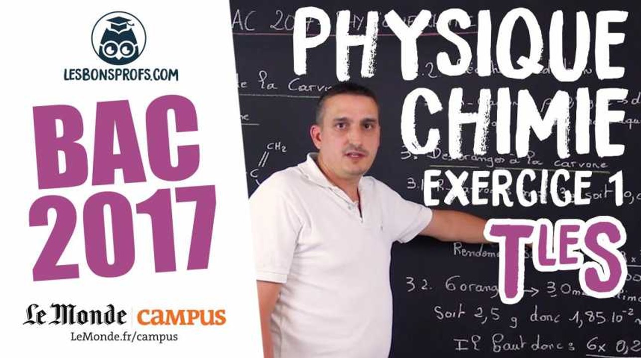 Bac S 2017 : corrigé de Physique-Chimie (Exercice 3)