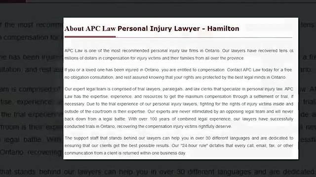 Personal Injury Lawyer Hamilton - APC Personal Injury Lawyer (800) 931-7036