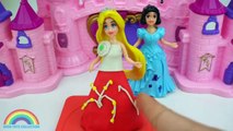 Play Doh Sparkle Disney Princess Dresses Ariel Elsa Belle Magiclip _ Blind Bags _ RainbowLea