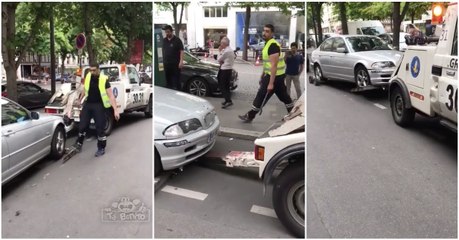 O que poderia acontecer de mal ao rebocar este BMW aconteceu... ninguém merece!