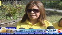 Niños migrantes viajan en caravana hasta Washington para pedir a Donald Trump frenar las deportaciones