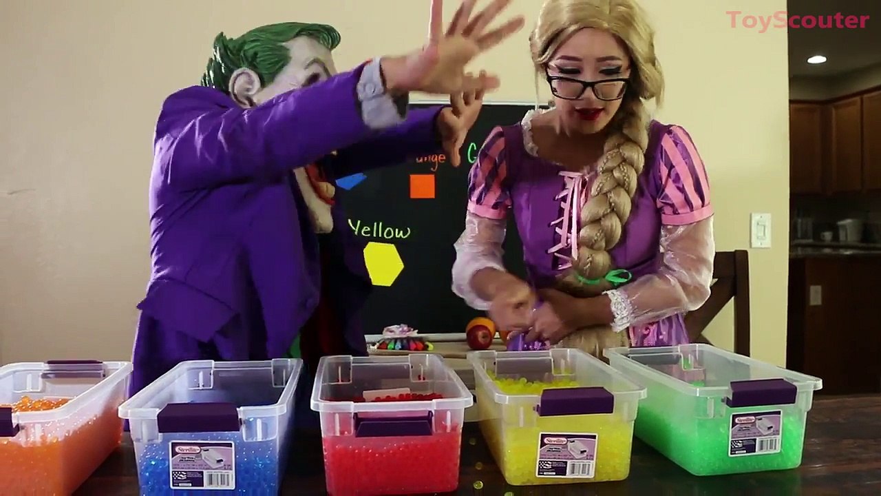 Princess Rapunzel FRENCH FRIES BATH! w/ Spiderman, Paw Patrol Chase, Venom & Joker in Real