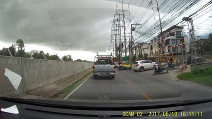Flying Billboard Hits Man on Moped