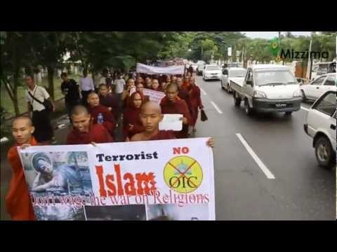 Myanmar Monks Protest Bangladesh Attacks
