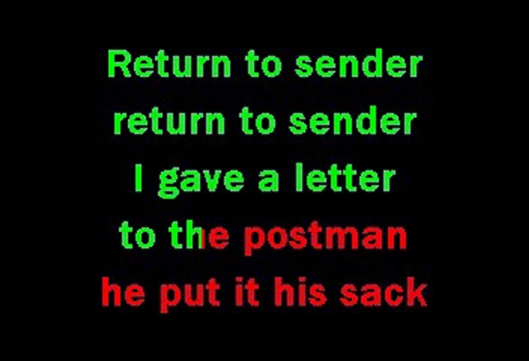 Elvis Presley - Return to sender (Karaoke)