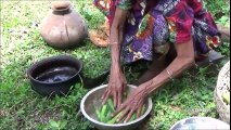 Village Foods ❤ Cooking Lady's Fingers in my Village by Grandma ❤ Yummy Okra Recipe
