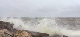 Big Waves Slam Southern Alabama Shore as Tropical Storm Cindy Nears