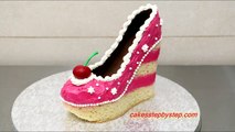 Pastel tacón alto cómo hacer zapato para cuña torta zapato