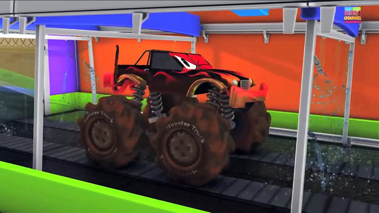 Monster Trucks _ Car Wash For Kids _ Monster Trucks For Children-uPgE-STk2CE
