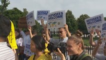 Protestas ante la Casa Blanca en el Día de los Refugiados por las políticas de Trump