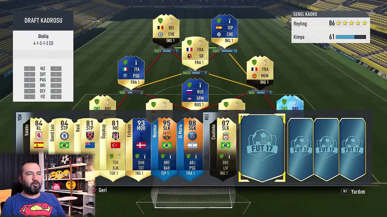 OĞLUMLA FIFA 17 FUT DRAFT KARTLARI AÇIYORUZ!