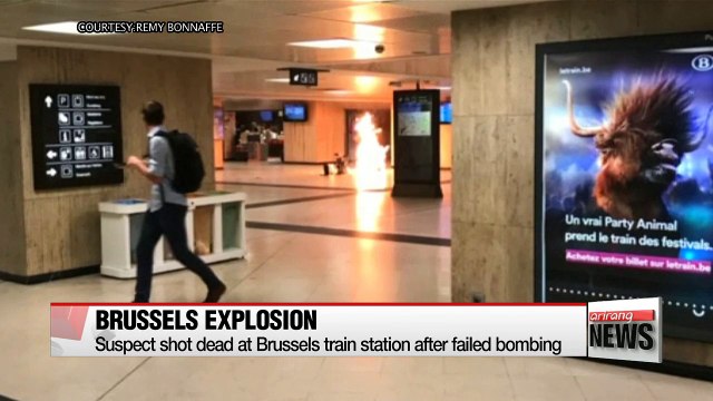 Suspected suicide bomber shot dead at Brussels railway station