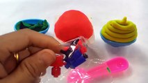 Play-Doh Ice Cream Cone Surprise Eggs _ Spiderman _ Toys Cars _ Lego _ Kids
