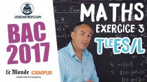 Bac ES/L 2017 : corrigé des Maths (Exercice 3)