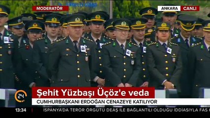 Şehit Yüzbaşı Üçöz'e veda: Cumhurbaşkanı Erdoğan'da oradaydı