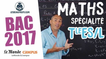 Bac ES/L 2017 : corrigé de Maths (Exercice 2 Spécialité)