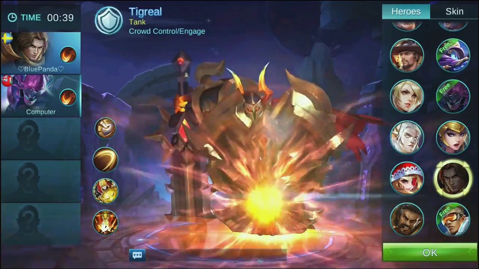 New Tigreal Skin Gameplay Fallen Guard Mobile Legends Video Dailymotion