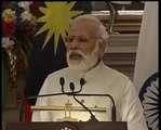 Narendra Modi in new Look with PM of Malesia in a Joint press conference   latest