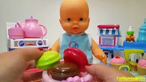 Animación bebé plátano galletas muñeca comer orinal formación televisión yogur chocolate