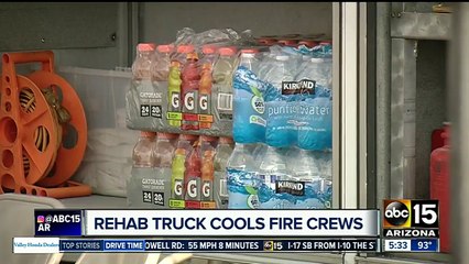 Firefighters stay safe in extreme heat with special 'rehab truck'