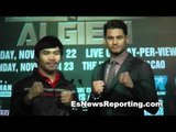 Manny Pacquiao vs Chris Algieri faceoff - nov 22 who you got? boxing