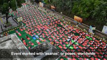 India PM Modi joins mass yoga day session