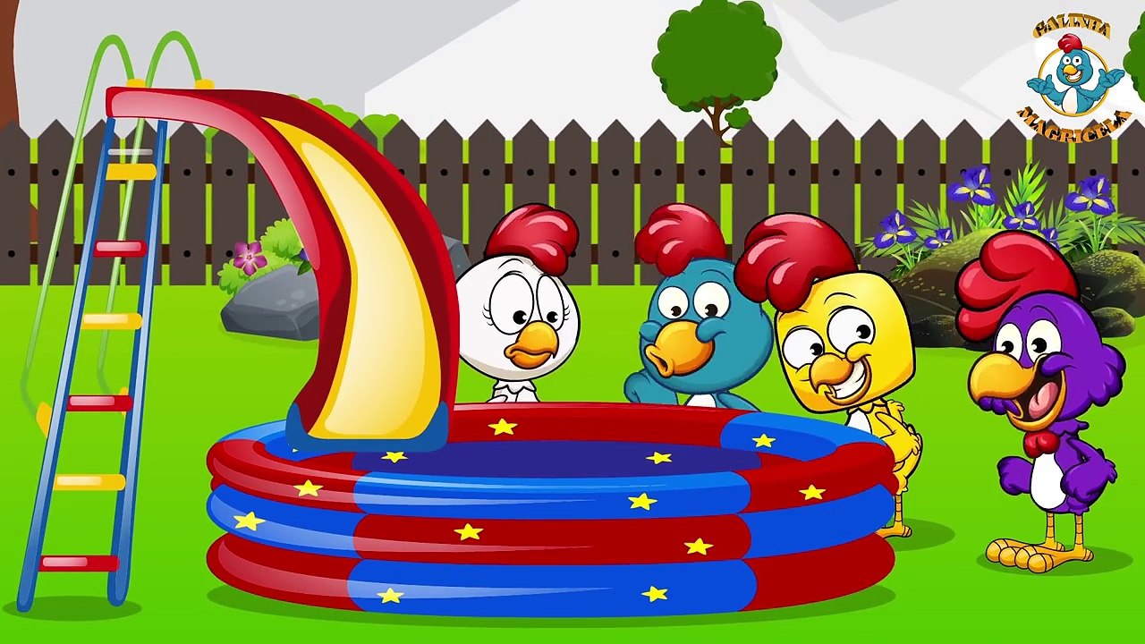 A Galinha Magricela banhando engraçado dos desenhos animados | Galinha Pintadinha Completo