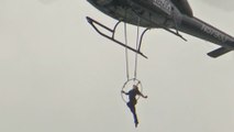 Crazy Ass Woman Hangs from Helicopter Above Niagara Falls by Her TEETH