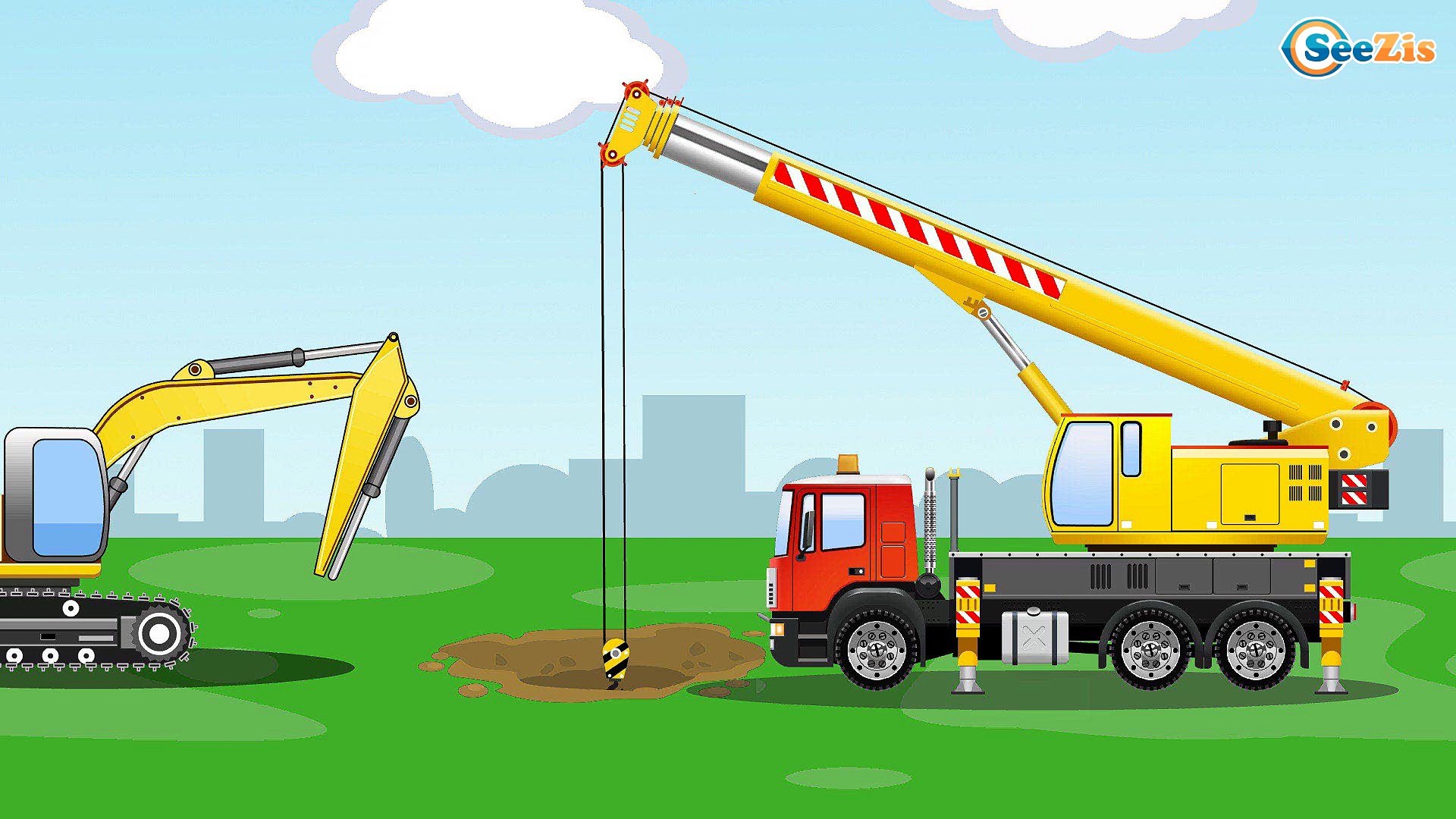 JCB Excavator Digging with Dump Truck & Crane Kids Animation Cartoon - Cars  & Trucks for Children – Видео Dailymotion