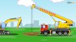 JCB Excavator Digging with Dump Truck & Crane Kids Animation Cartoon - Cars & Trucks for Children